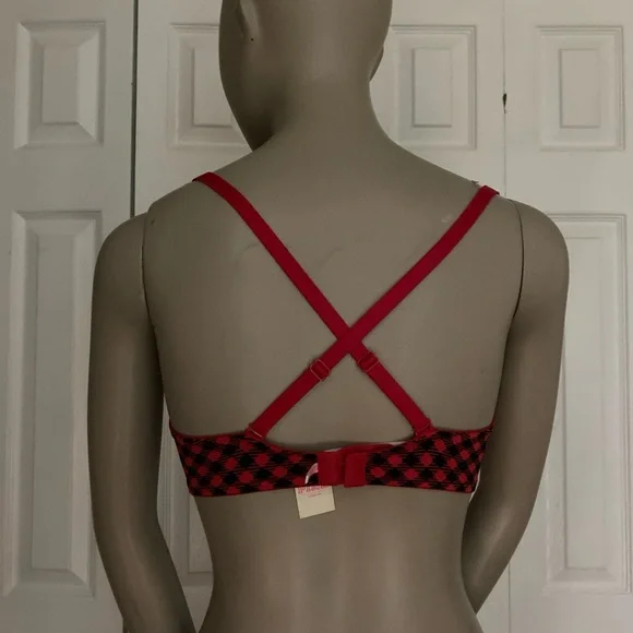 Victoria's Secret PINK Bra 34D Wear Everywhere Push-Up Plaid with Logo - Picture 4 of 16